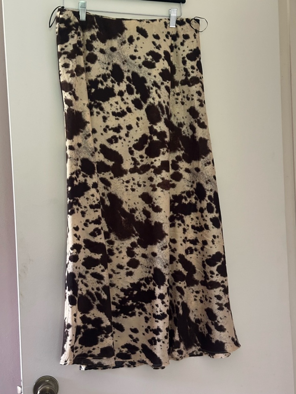 Jason Wu Beige and Dark Brown Cow-Print Maxi Skirt
